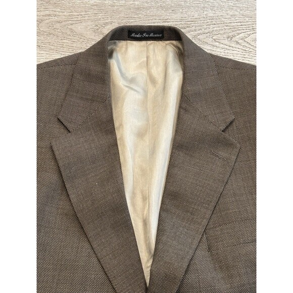 Lauren Ralph Lauren Blazer Suit Jacket 100%  Wool 44R Brown Beige - Picture 2 of 8